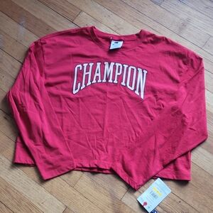 Champion Red Long Sleeve Shirt
